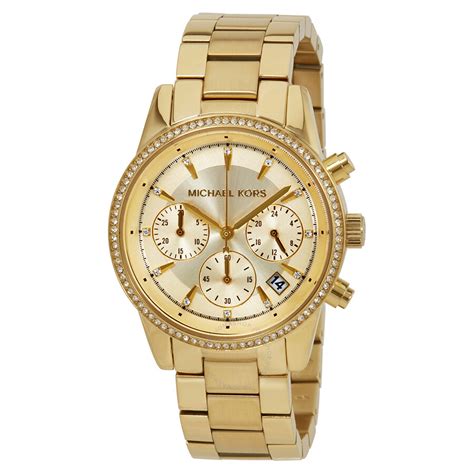 michael kors mk6356 ritz|Michael Kors Ritz Chronograph Gold Dial Ladies Watch MK6356.